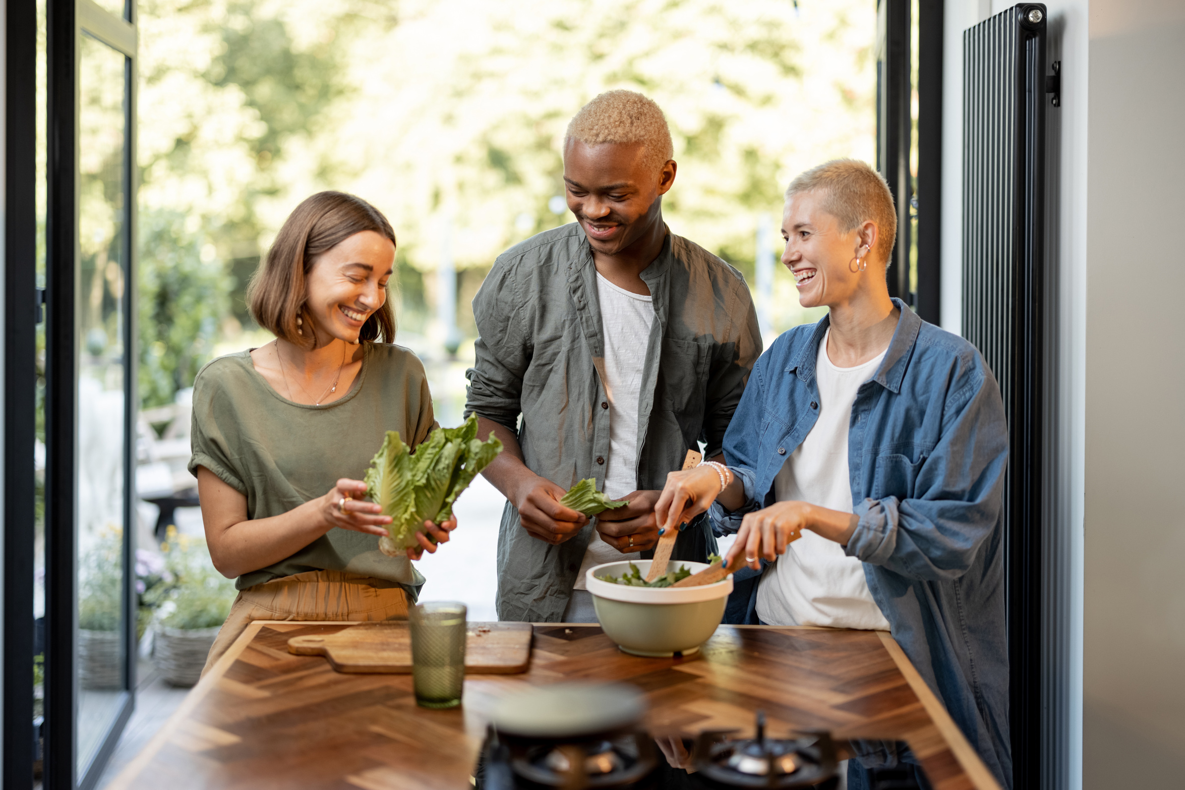 Friends Making Salad 